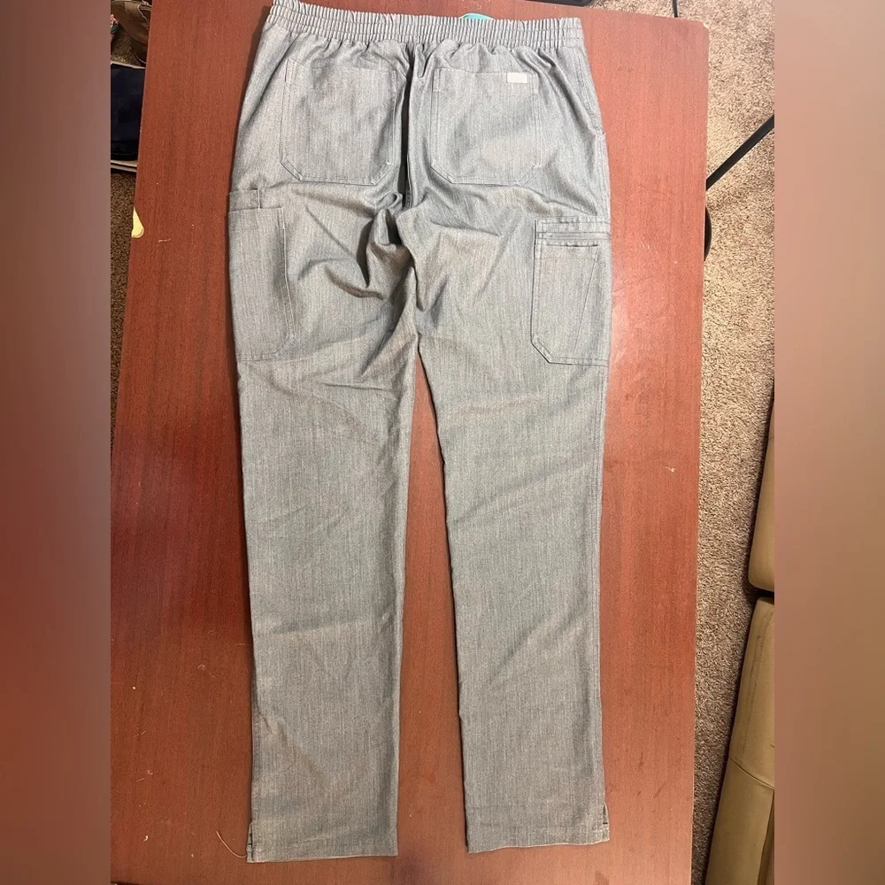 Figs Gray Joggers with Teal Accent